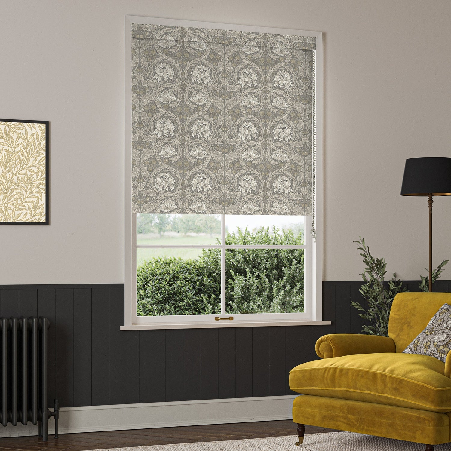 William Morris African Marigold Translucent Made To Measure Roller Blind Limestone