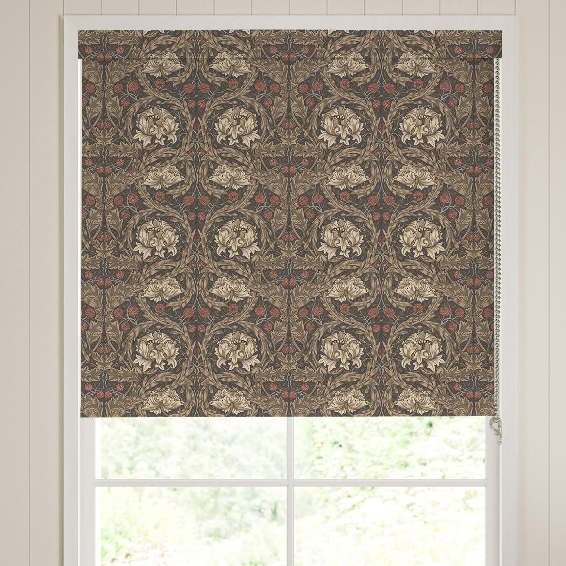 William Morris African Marigold Blackout Made To Measure Roller Blind Walnut
