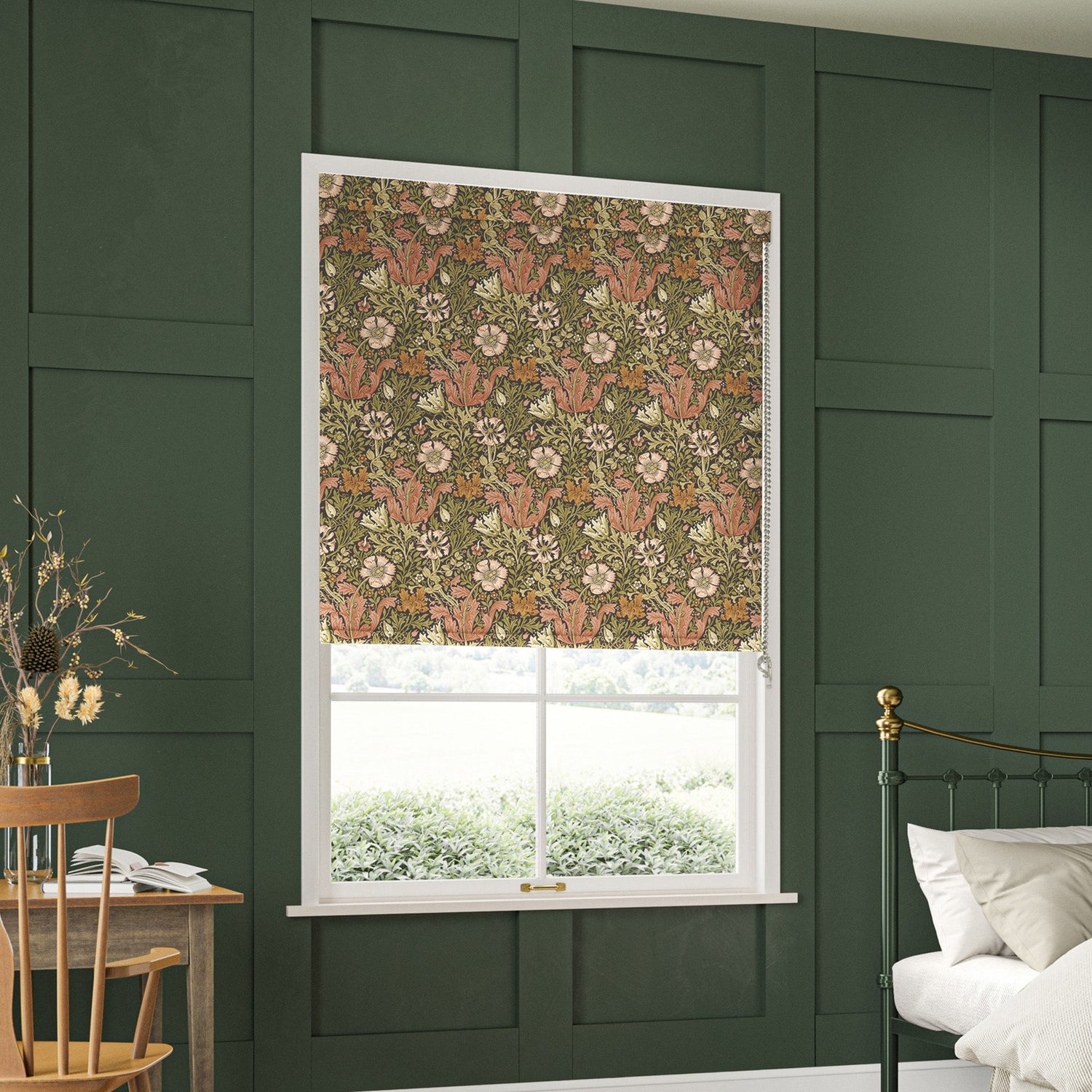 William Morris Compton Translucent Made To Measure Roller Blind Brick