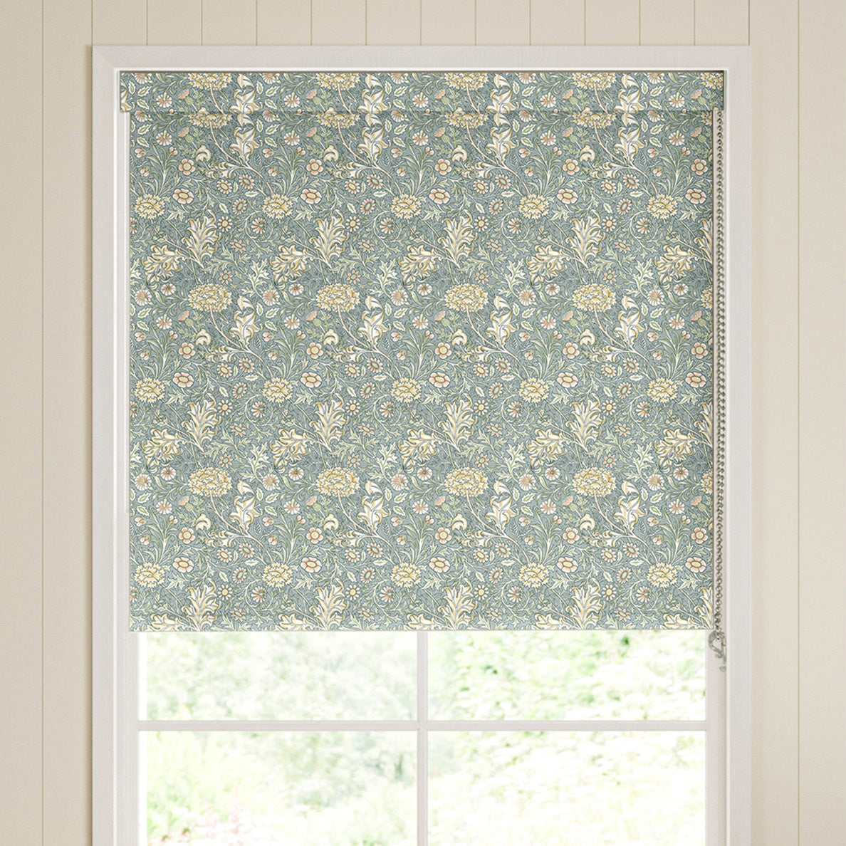 William Morris Double Bough Blackout Made To Measure Roller Blind Bluebird