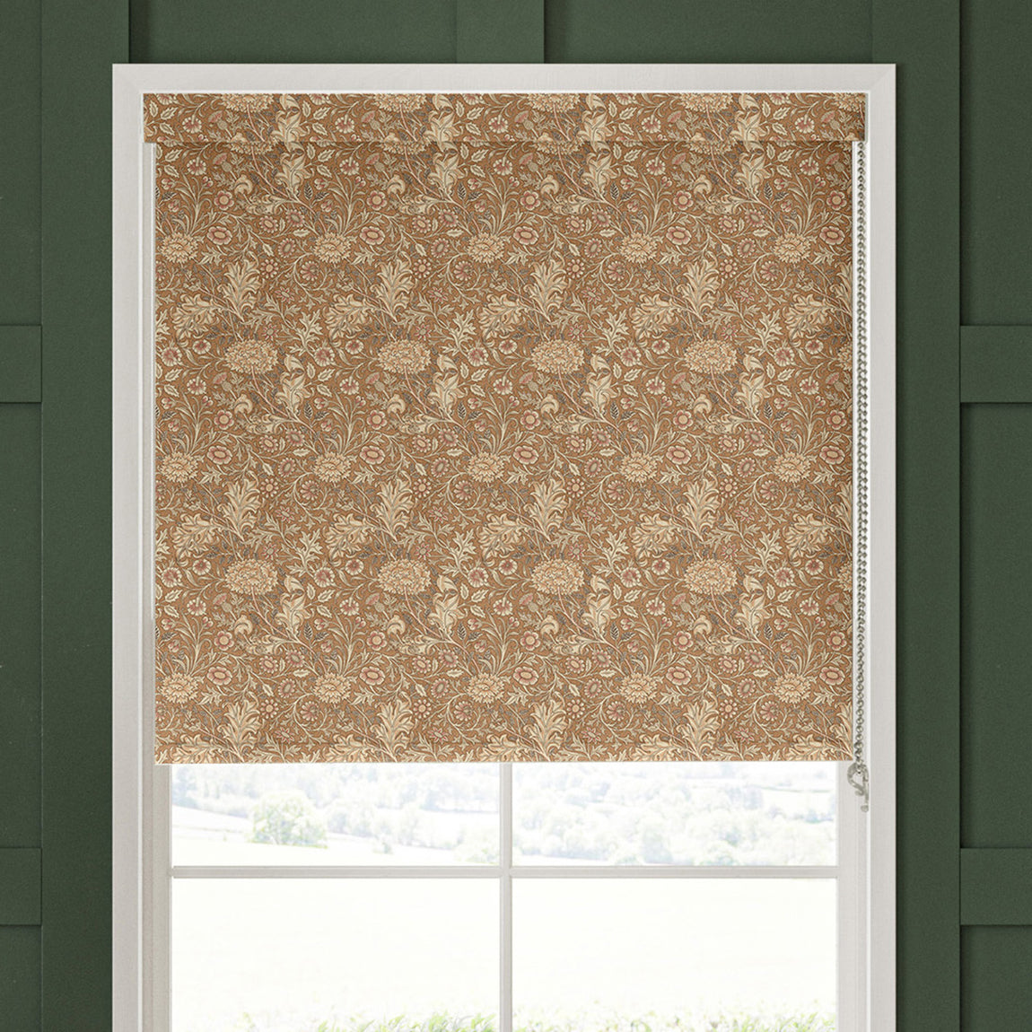William Morris Double Bough Blackout Made To Measure Roller Blind Terracotta