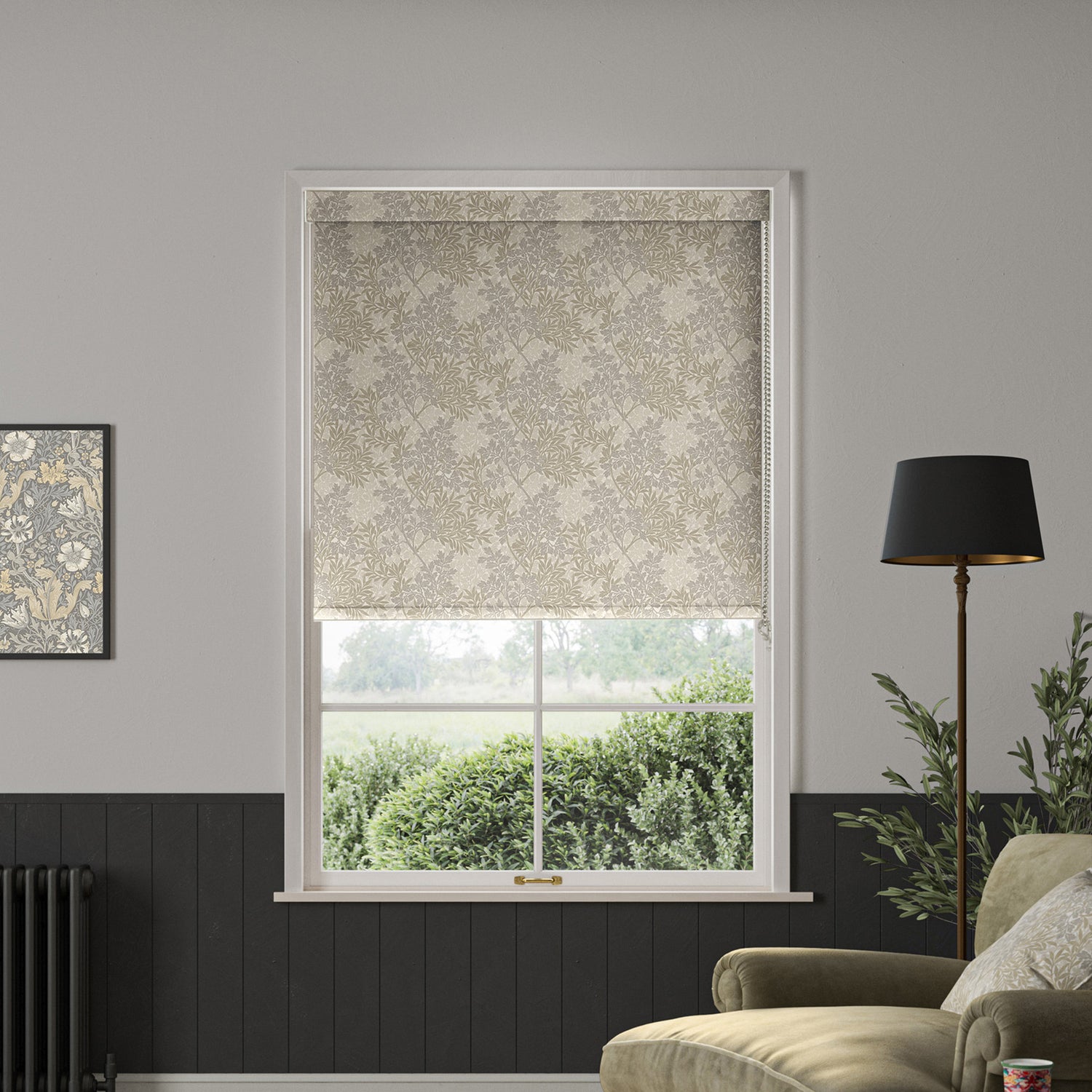 William Morris Foliage Blackout Made To Measure Roller Blind Barley