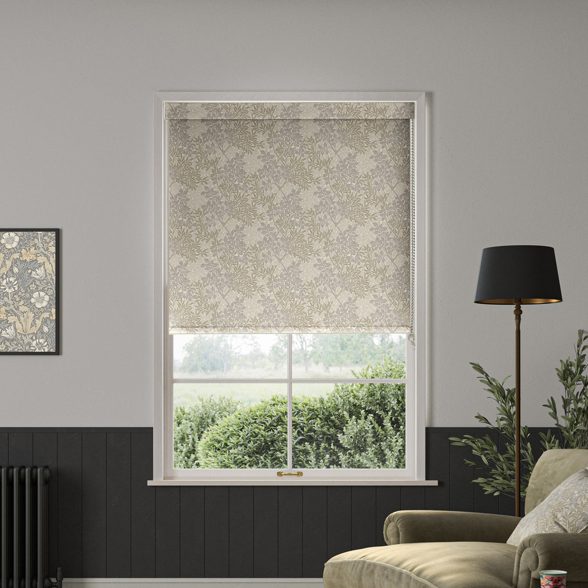 William Morris Foliage Translucent Made To Measure Roller Blind Barley