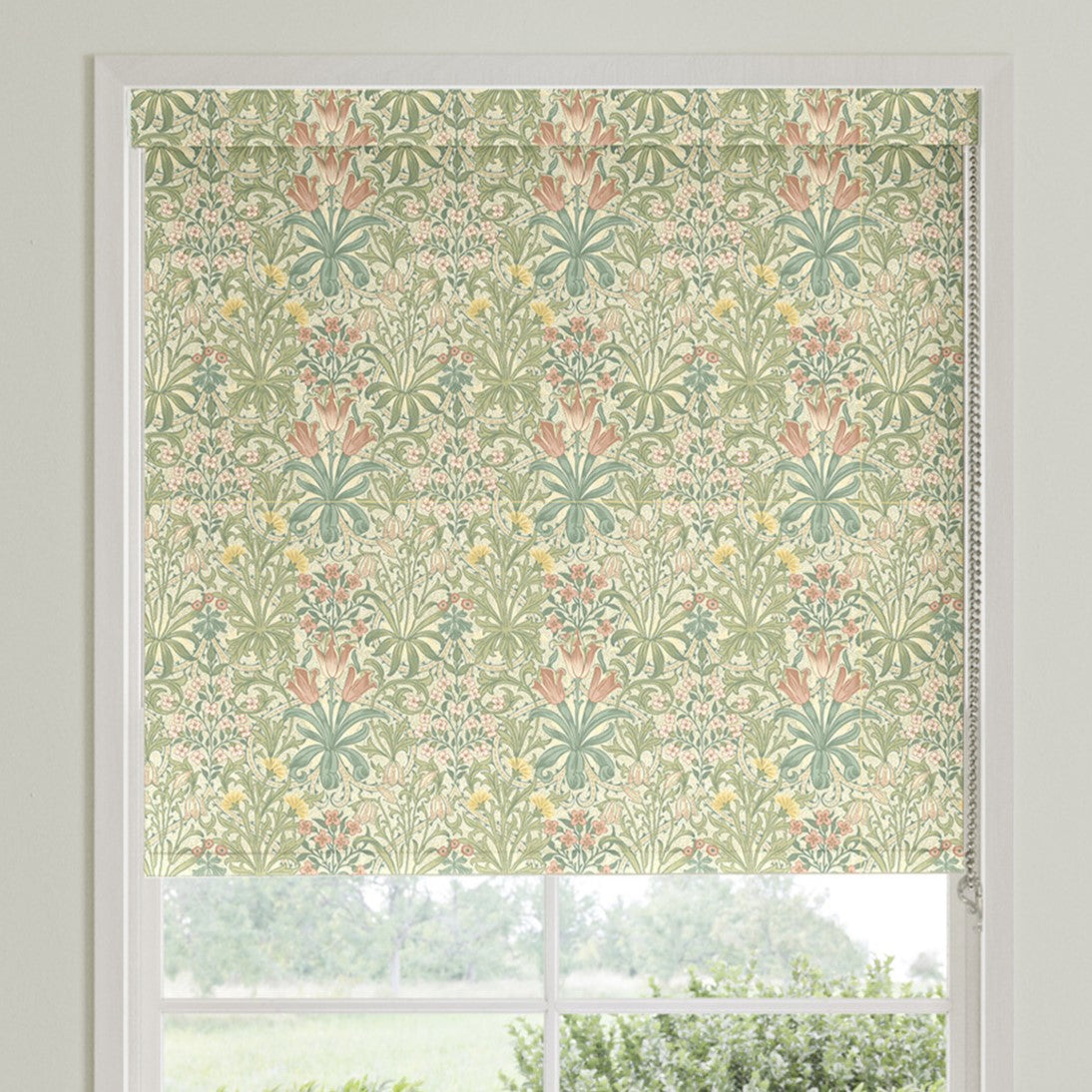 William Morris Woodland Weeds Translucent Made To Measure Roller Blind Apple