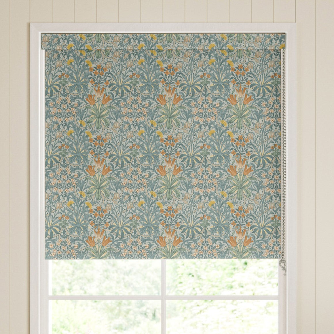 William Morris Woodland Weeds Translucent Made To Measure Roller Blind Bluebird