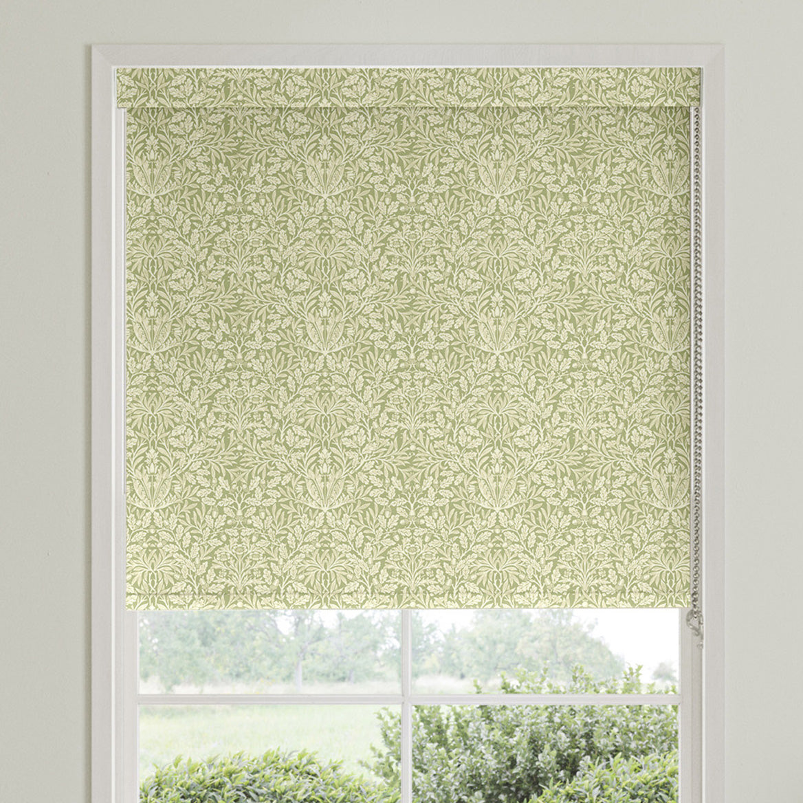 William Morris Acorn Translucent Made To Measure Roller Blind Lichen