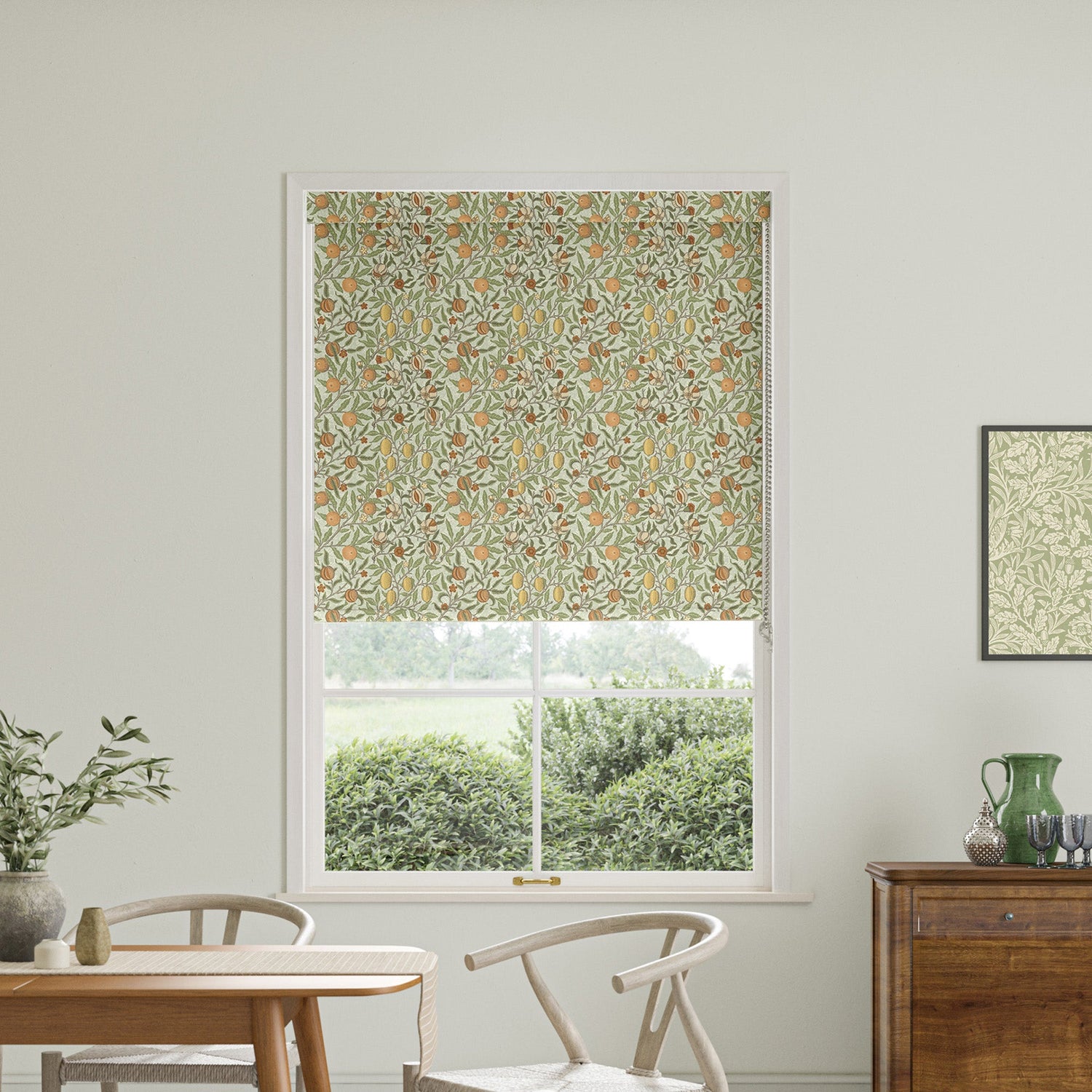 William Morris Fruit Translucent Made To Measure Roller Blind Lichen
