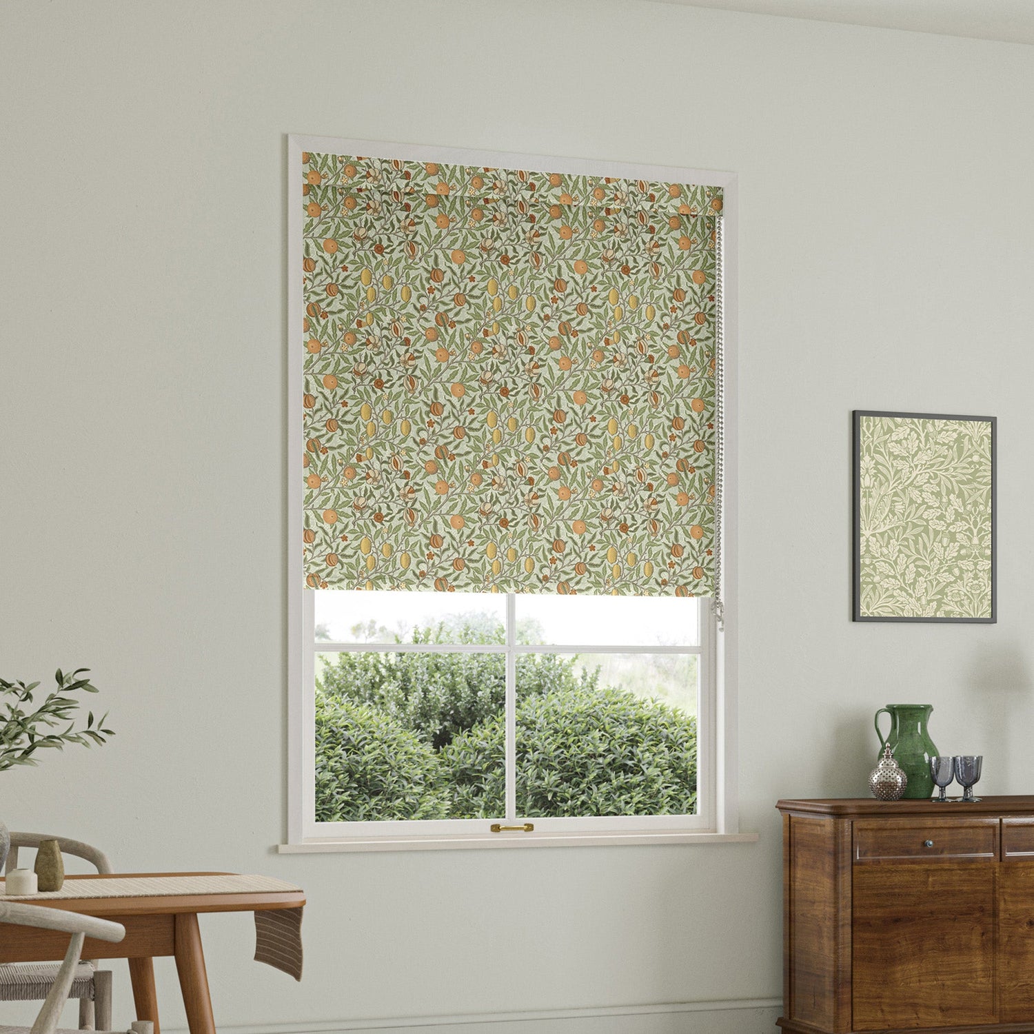 William Morris Fruit Translucent Made To Measure Roller Blind Lichen