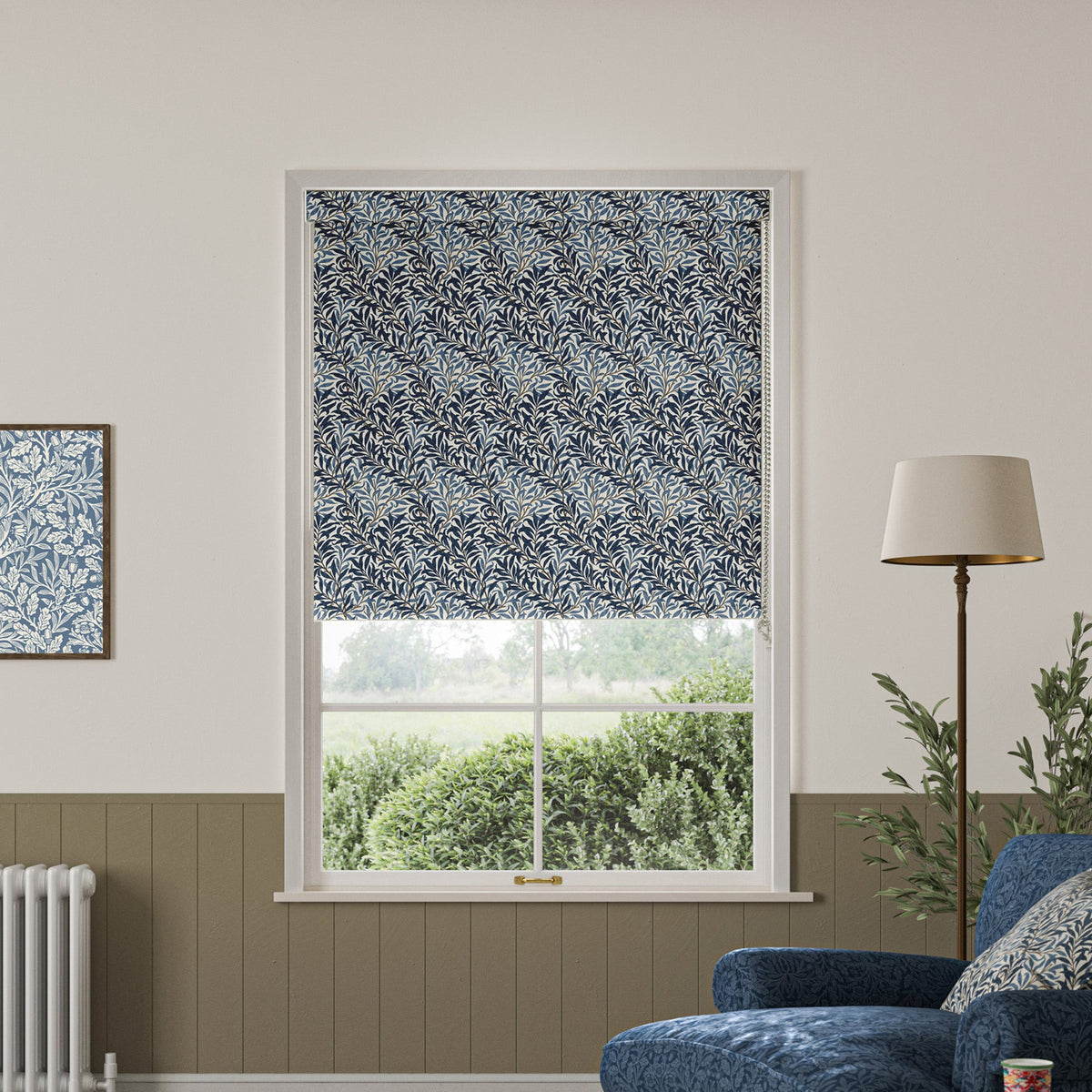 William Morris Willow Bough Translucent Made To Measure Roller Blind Midnight
