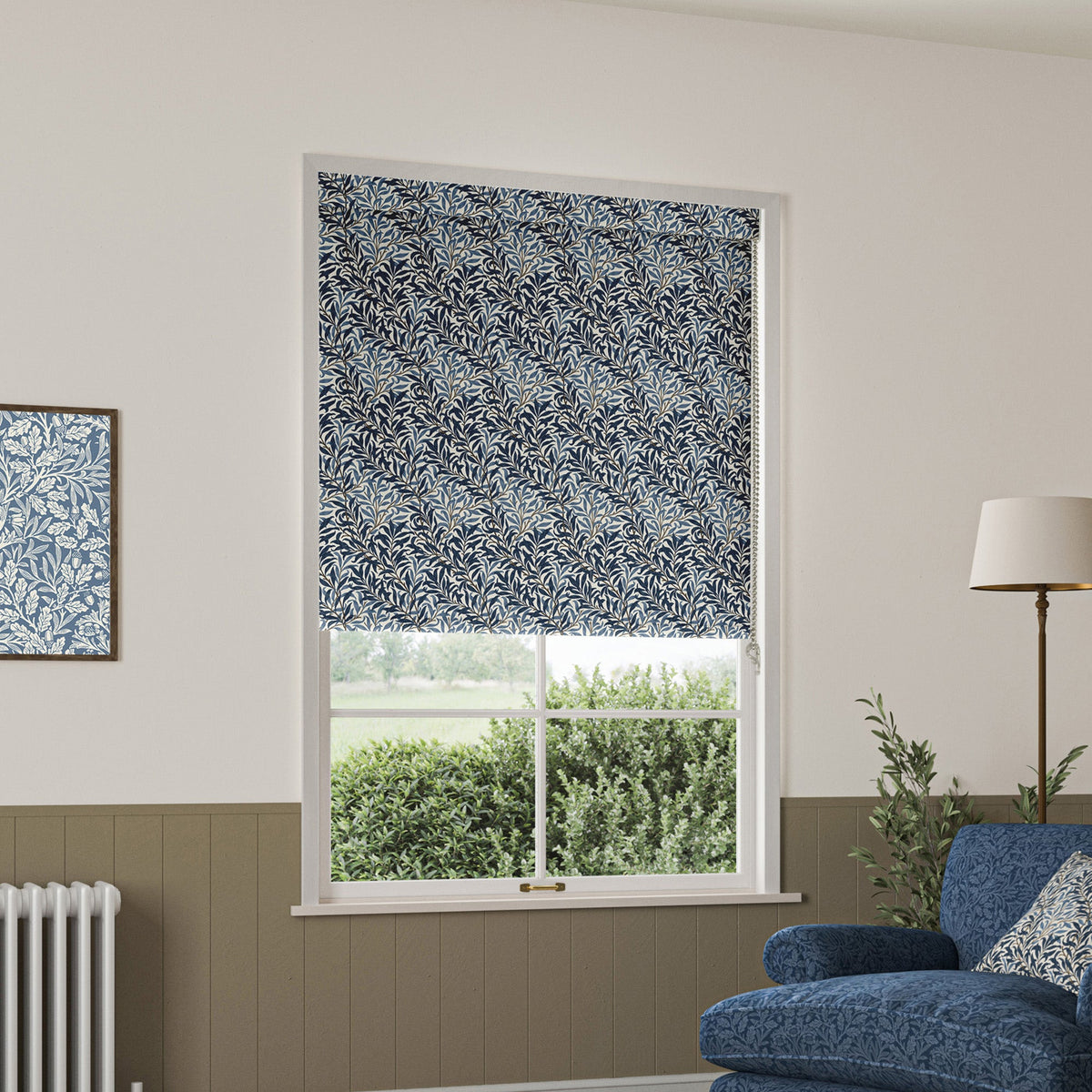 William Morris Willow Bough Translucent Made To Measure Roller Blind Midnight