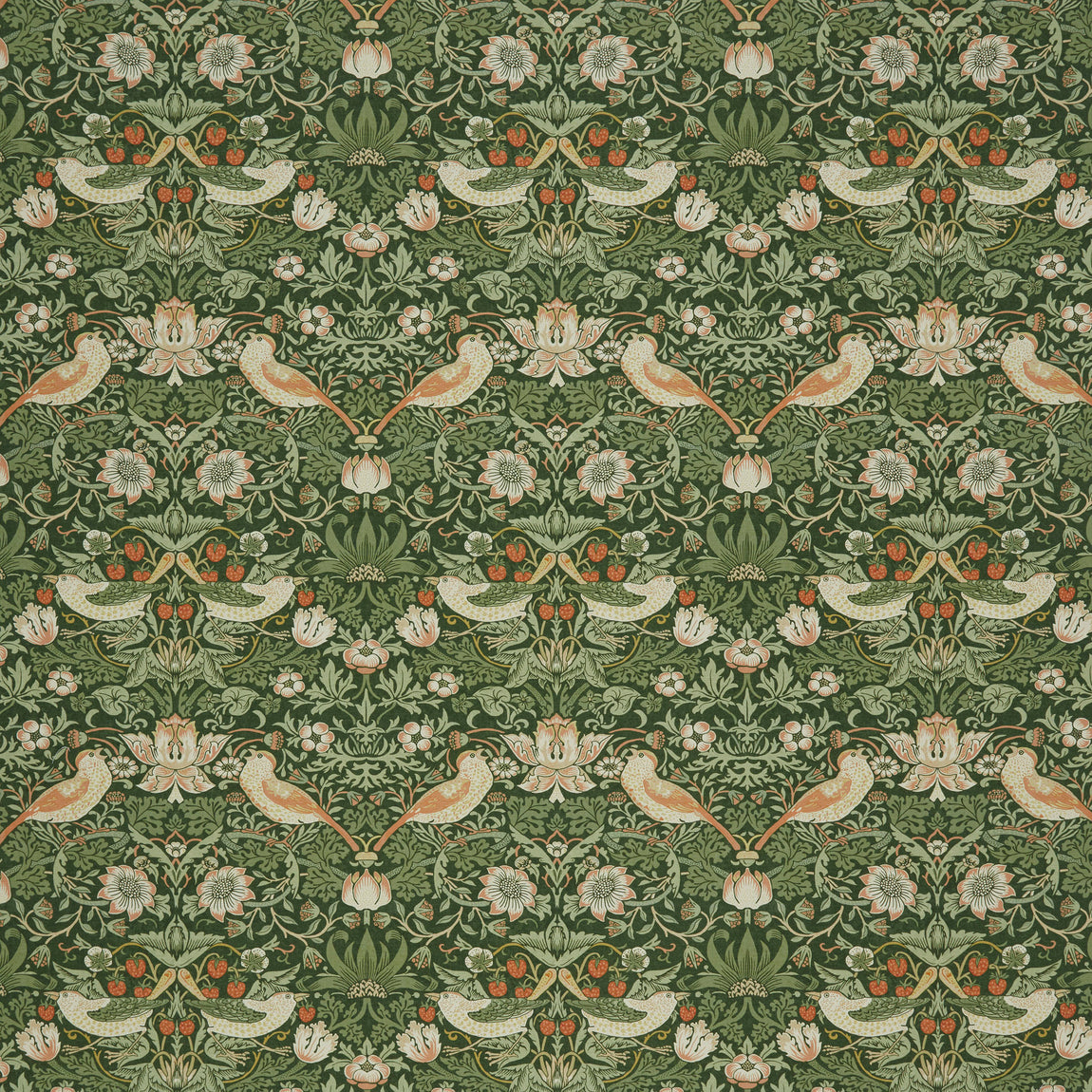 William Morris At Home Strawberry Thief Fabric Nettle