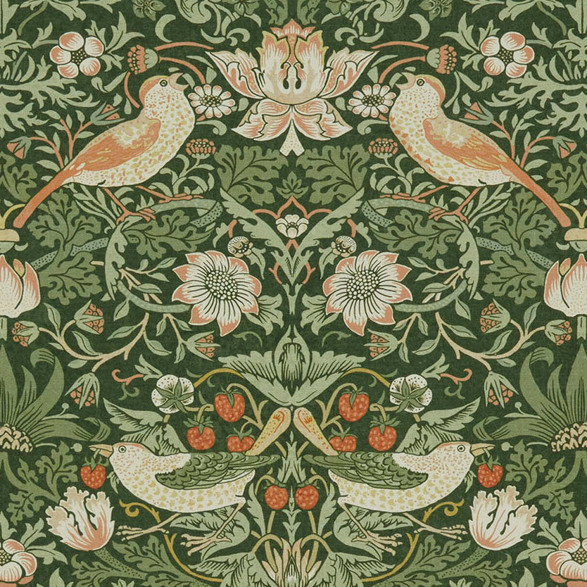 William Morris At Home Strawberry Thief Fabric Nettle