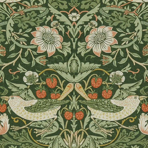 William Morris At Home Strawberry Thief Fabric Nettle