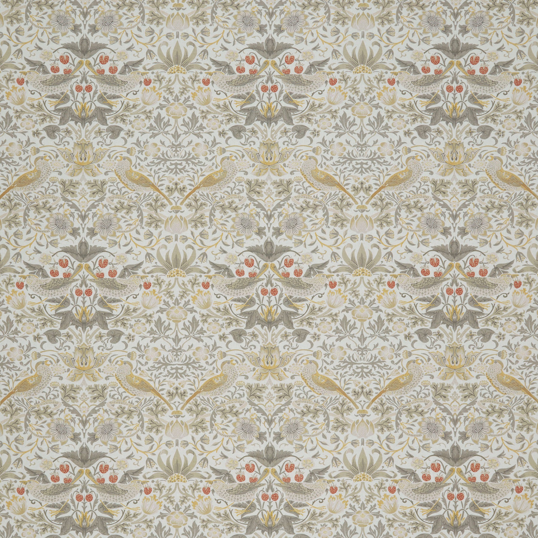 William Morris At Home Strawberry Thief Fabric Ochre