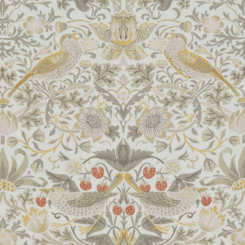 William Morris At Home Strawberry Thief Fabric Ochre