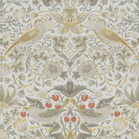 William Morris At Home Strawberry Thief Fabric Ochre
