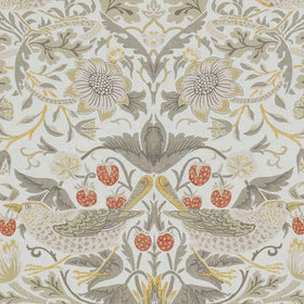 William Morris At Home Strawberry Thief Fabric Ochre