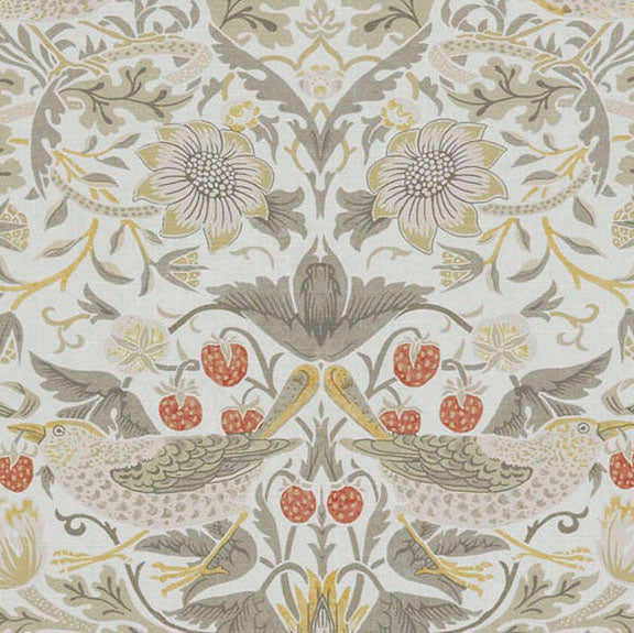 William Morris At Home Strawberry Thief Fabric Ochre