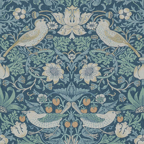 William Morris At Home Strawberry Thief Fabric Woad