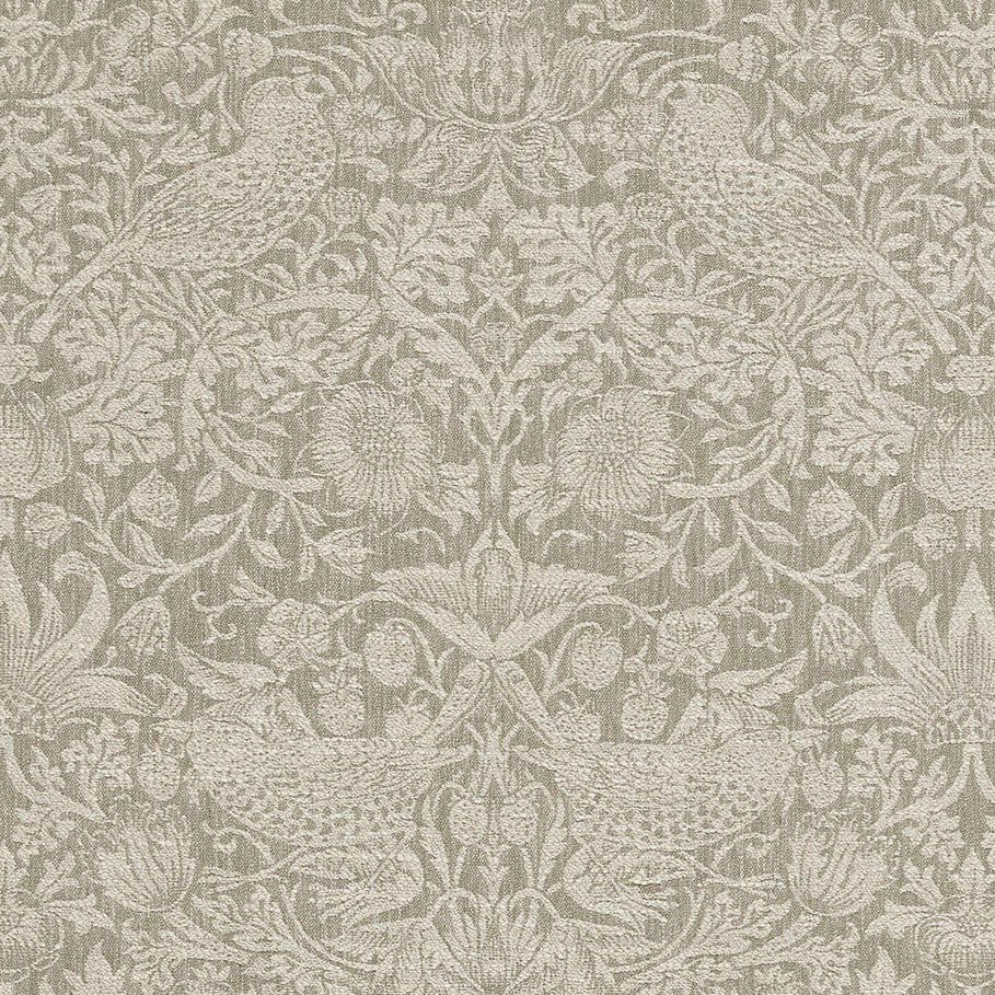William Morris At Home Strawberry Thief Woven Fabric Limestone