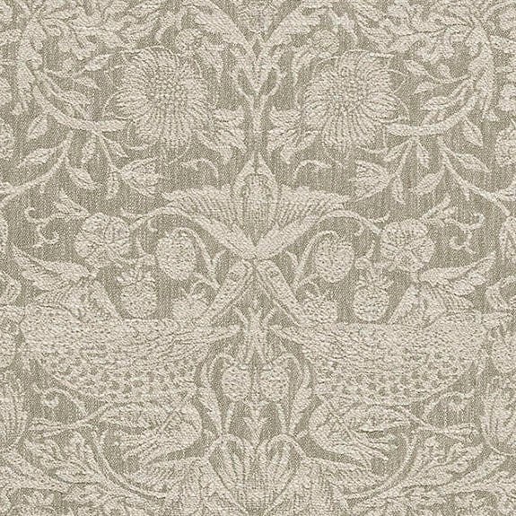 William Morris At Home Strawberry Thief Woven Fabric Limestone