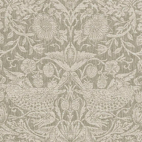 William Morris At Home Strawberry Thief Woven Fabric Limestone