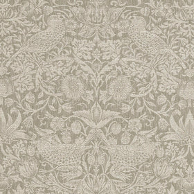 William Morris At Home Strawberry Thief Woven Fabric Limestone