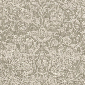 William Morris At Home Strawberry Thief Woven Fabric Limestone