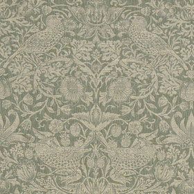 William Morris At Home Strawberry Thief Woven Fabric Sage