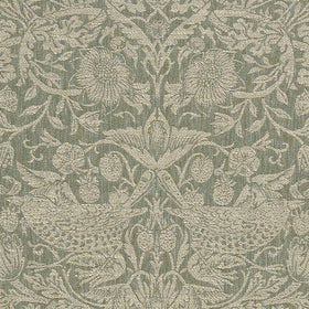 William Morris At Home Strawberry Thief Woven Fabric Sage
