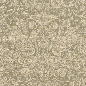 William Morris At Home Strawberry Thief Woven Fabric Walnut