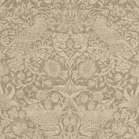 William Morris At Home Strawberry Thief Woven Fabric Walnut