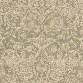 William Morris At Home Strawberry Thief Woven Fabric Walnut