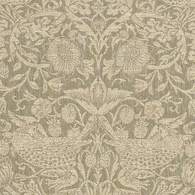William Morris At Home Strawberry Thief Woven Fabric Walnut