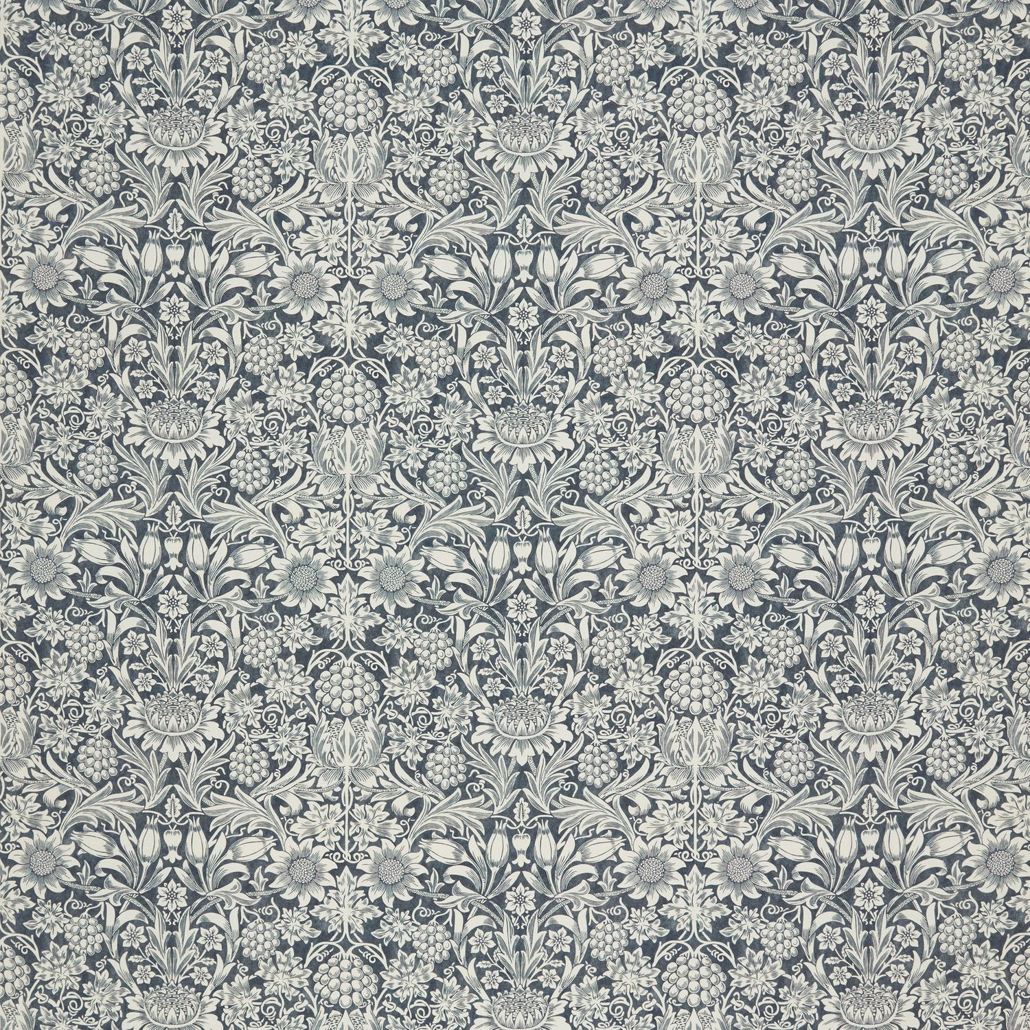 William Morris At Home Sunflower Fabric Indigo