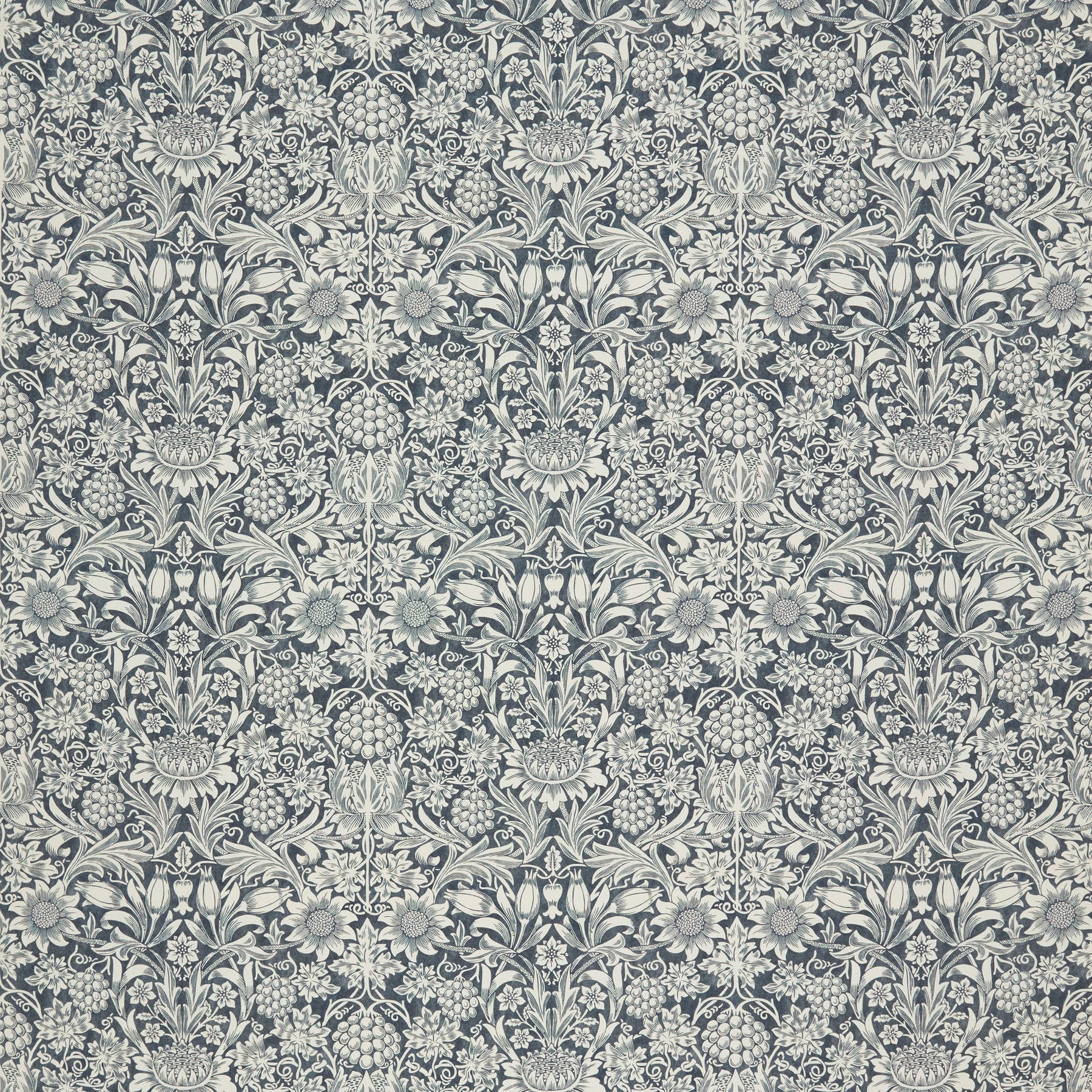 William Morris At Home Sunflower Fabric Indigo