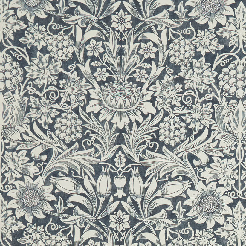 William Morris At Home Sunflower Fabric Indigo