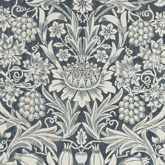 William Morris At Home Sunflower Fabric Indigo