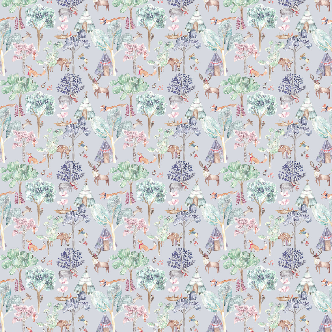 Voyage Maison Woodland Adventures Printed Cotton Fabric Lilac