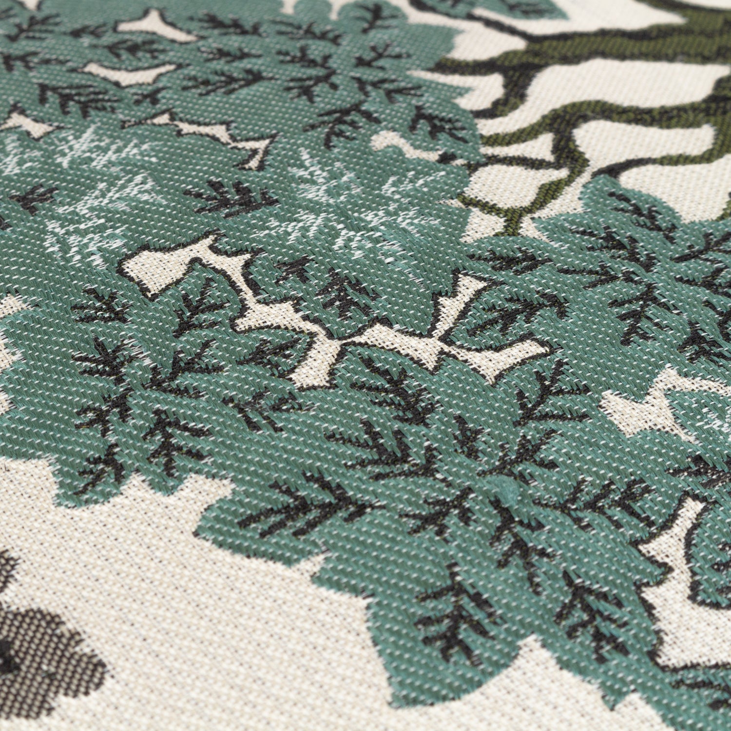 Wylder Nature Woodlands Floral Jacquard Filled Cushion 55cm x 55cm Green