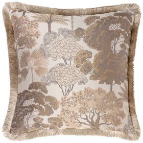 Wylder Nature Woodlands Floral Jacquard Filled Cushion 55cm x 55cm Natural