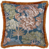 Wylder Nature Woodlands Floral Jacquard Filled Cushion 55cm x 55cm Navy