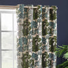 Wylder Nature Woodlands Floral Jacquard Ready Made Eyelet Curtains Green