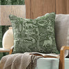 Furn. Winter Woods Animal Chenille 50cm x 50cm Filled Cushion Emerald