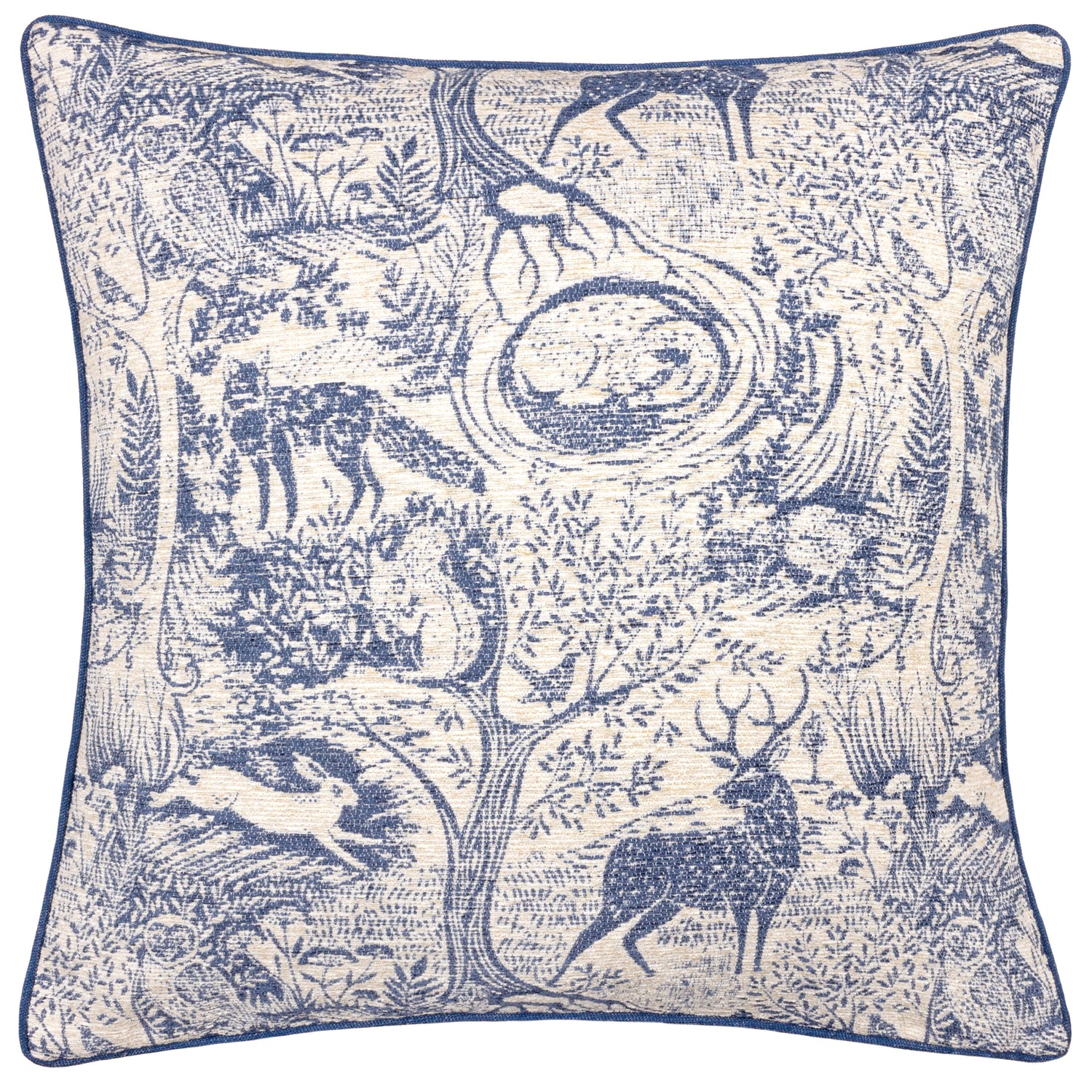 Furn. Winter Woods Animal Chenille 50cm x 50cm Filled Cushion Midnight