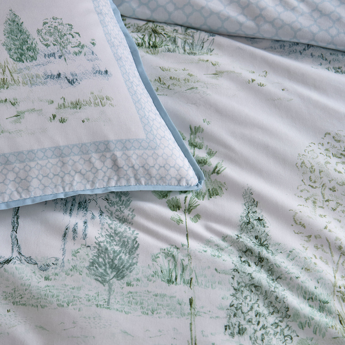 Appletree Willow Tree Scene Duvet Cover Bedding Set Blue