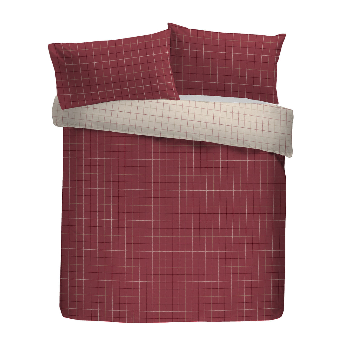 Dreams & Drapes Wynn Brushed Cotton Duvet Cover Bedding Set Burgundy