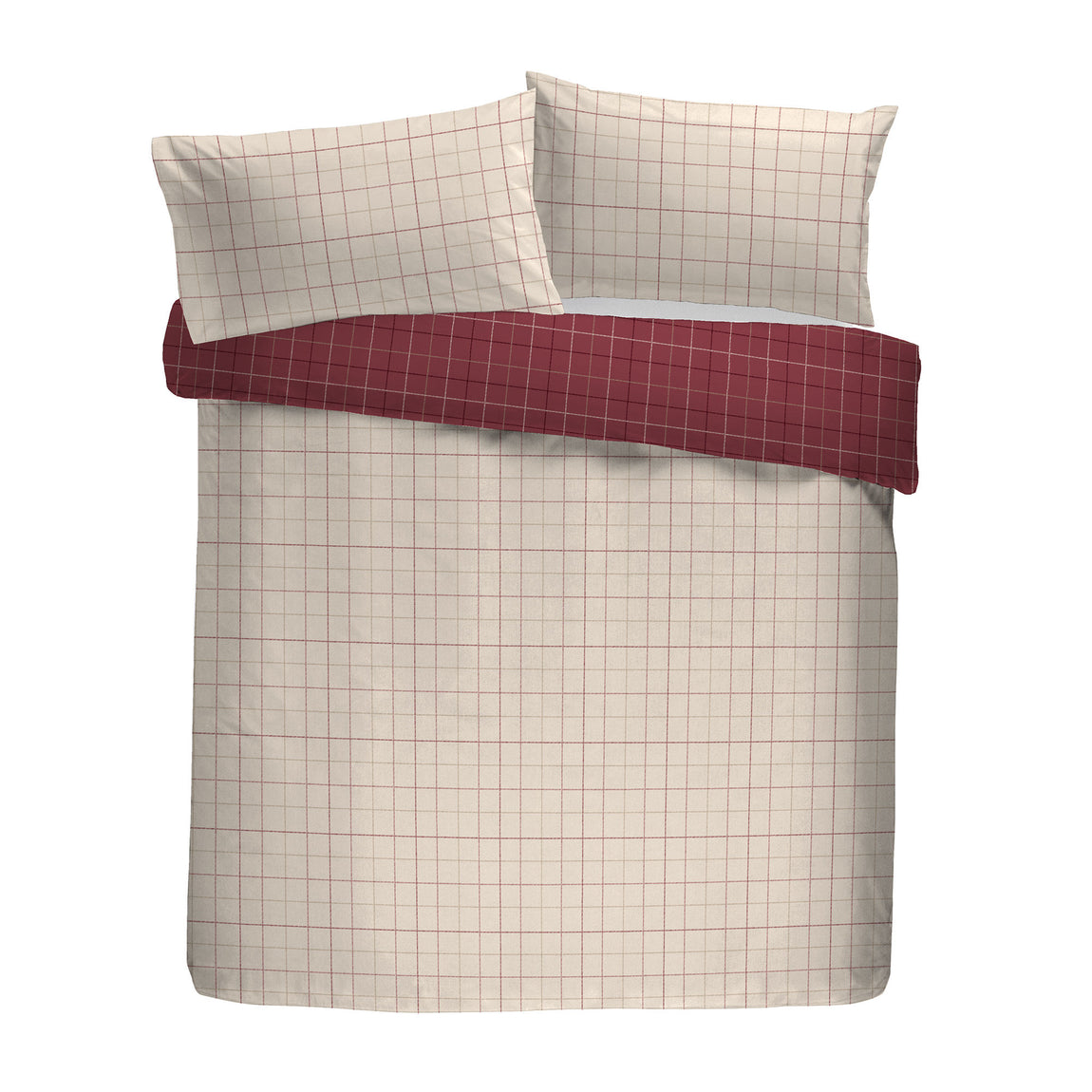 Dreams & Drapes Wynn Brushed Cotton Duvet Cover Bedding Set Burgundy