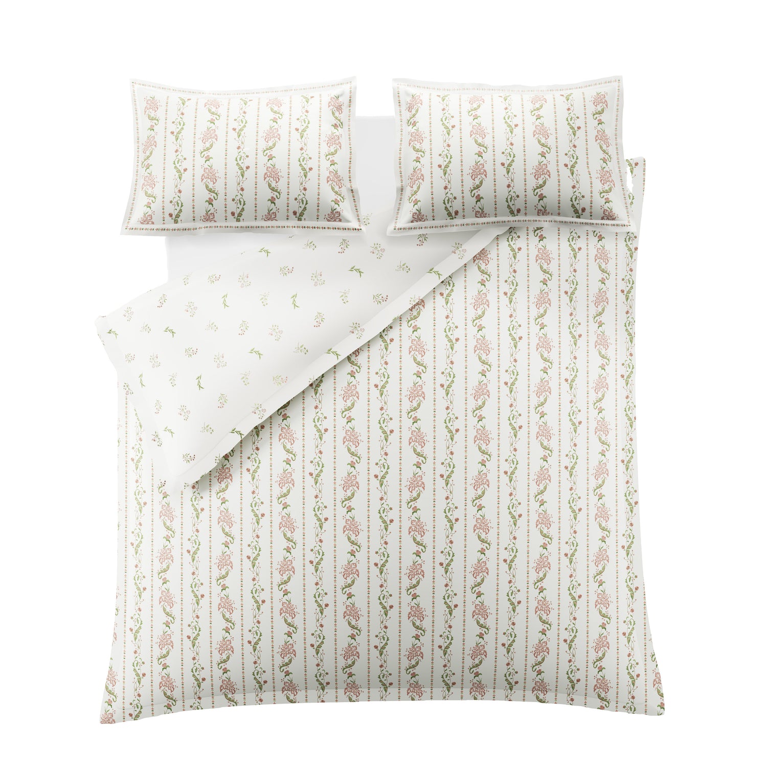 Historic Royal Palaces Waistcoat Stripe Duvet Cover Bedding Set Clay Pink