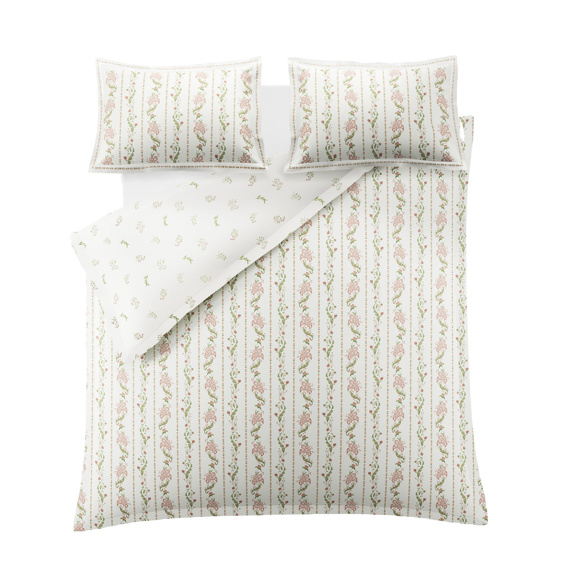 Historic Royal Palaces Waistcoat Stripe Duvet Cover Bedding Set Clay Pink